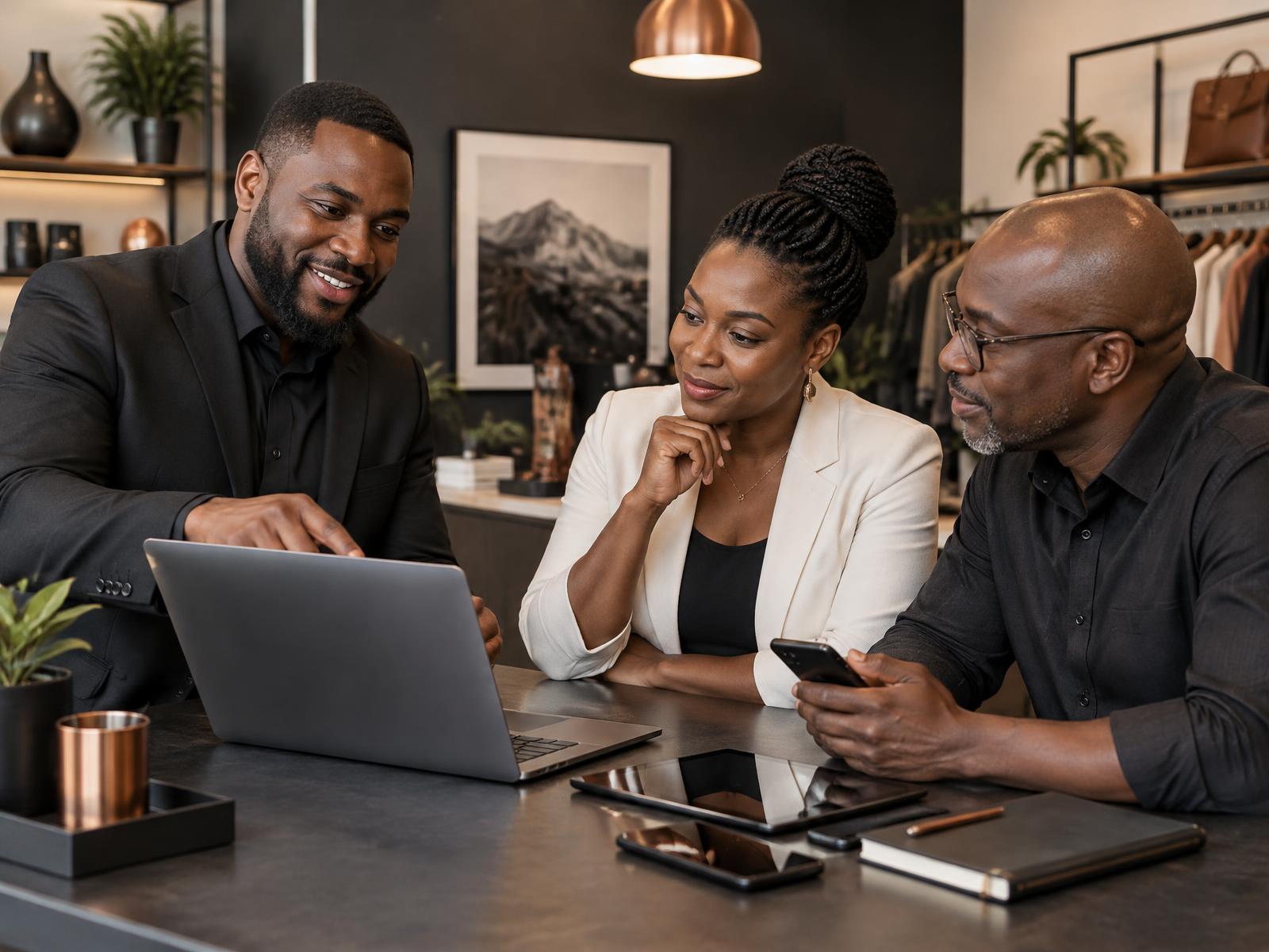 FNA Global Network advisor helping small business owners review cybersecurity protection